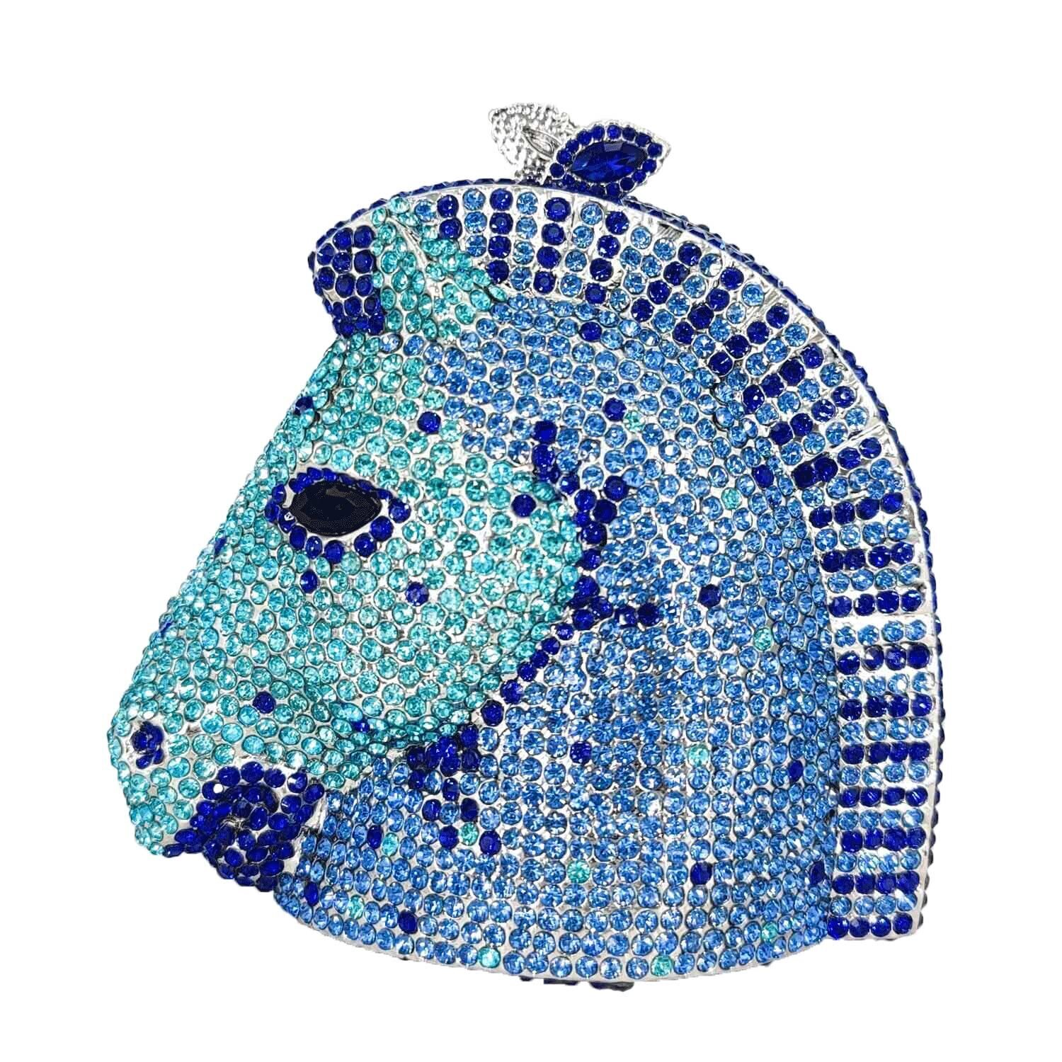7145 Horse Head Crystal Clutch Bags Animal Rhinestone Evening Handbags